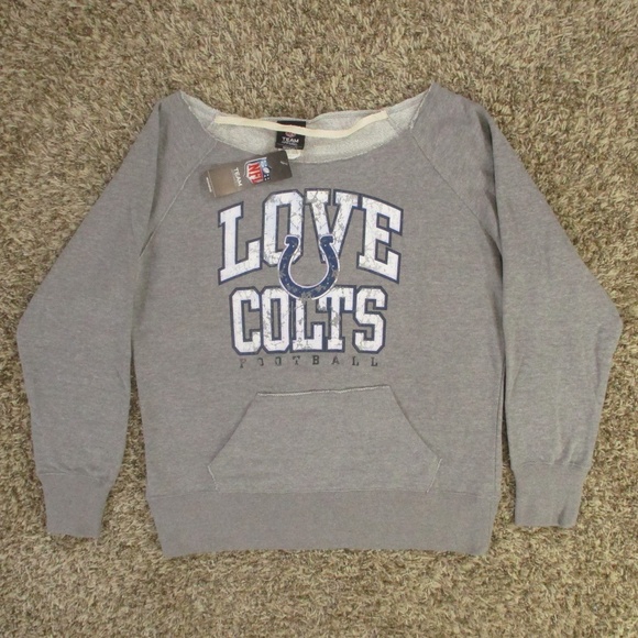 NFL Gray Love Colts Women's Crew Neck Sweater - Picture 3 of 9
